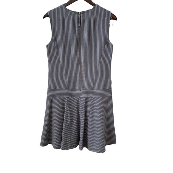 J.Crew Womens Drop Waist Pinstripe Gray Work Wool Dress and Jacket sz 4 - Picture 3 of 16